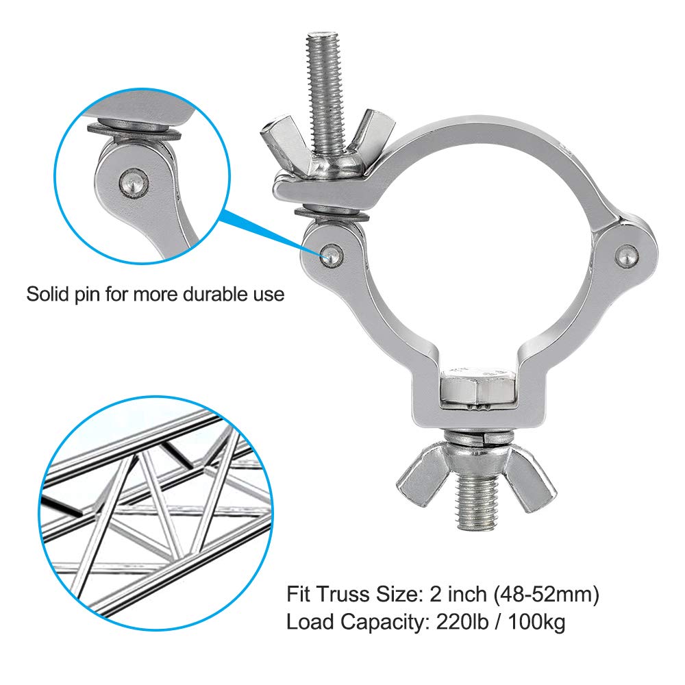 WorldLite Truss Clamps 2 Inch, 8 Pack Premium Stage Lighting O Clamps