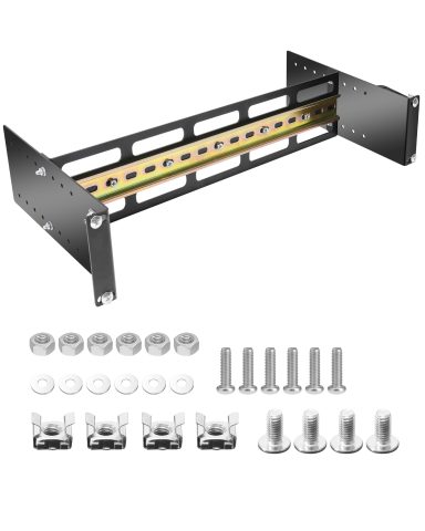 19 Inch Rack Mount DIN Rail Kit, Depth Adjustable Rackmount Din Rail