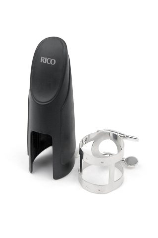 Rico Ligature & Cap, Tenor Sax for Hard Rubber Mouthpieces, Nickel Plated
