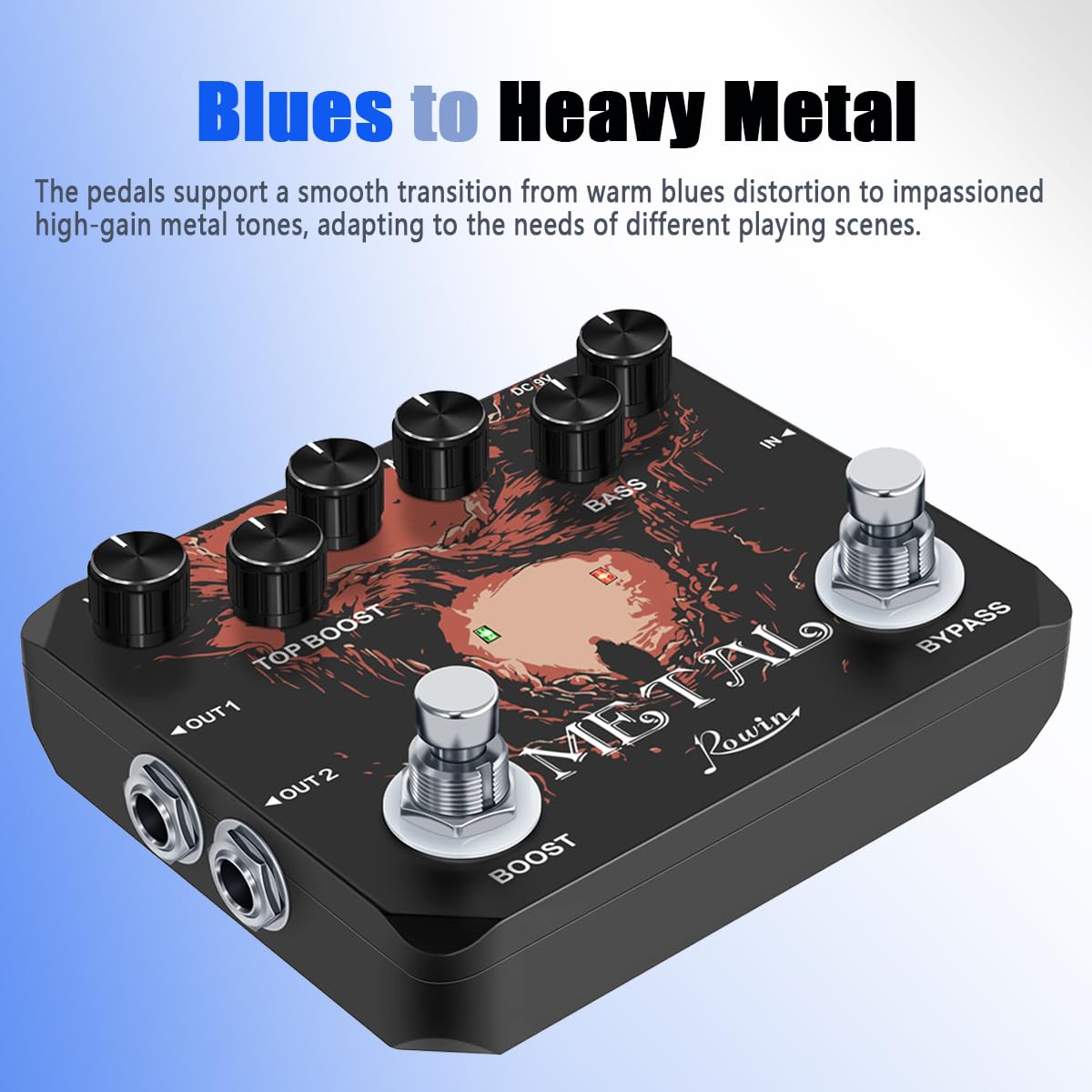 Rowin LTL-03 Metal Guitar Effect Pedal Full Metal Case True Bypass