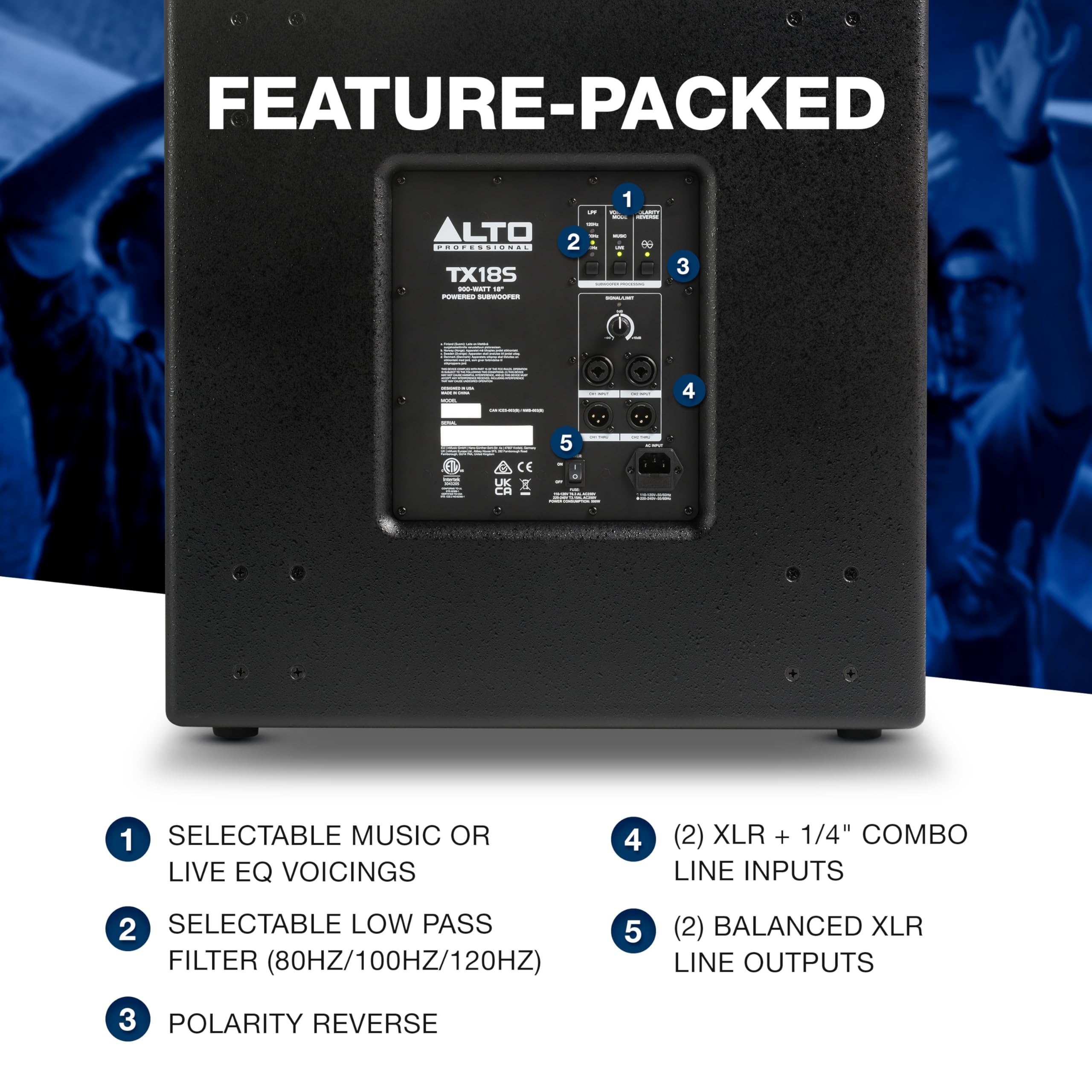ALTO TX18S 900W 18″ Powered PA Subwoofer