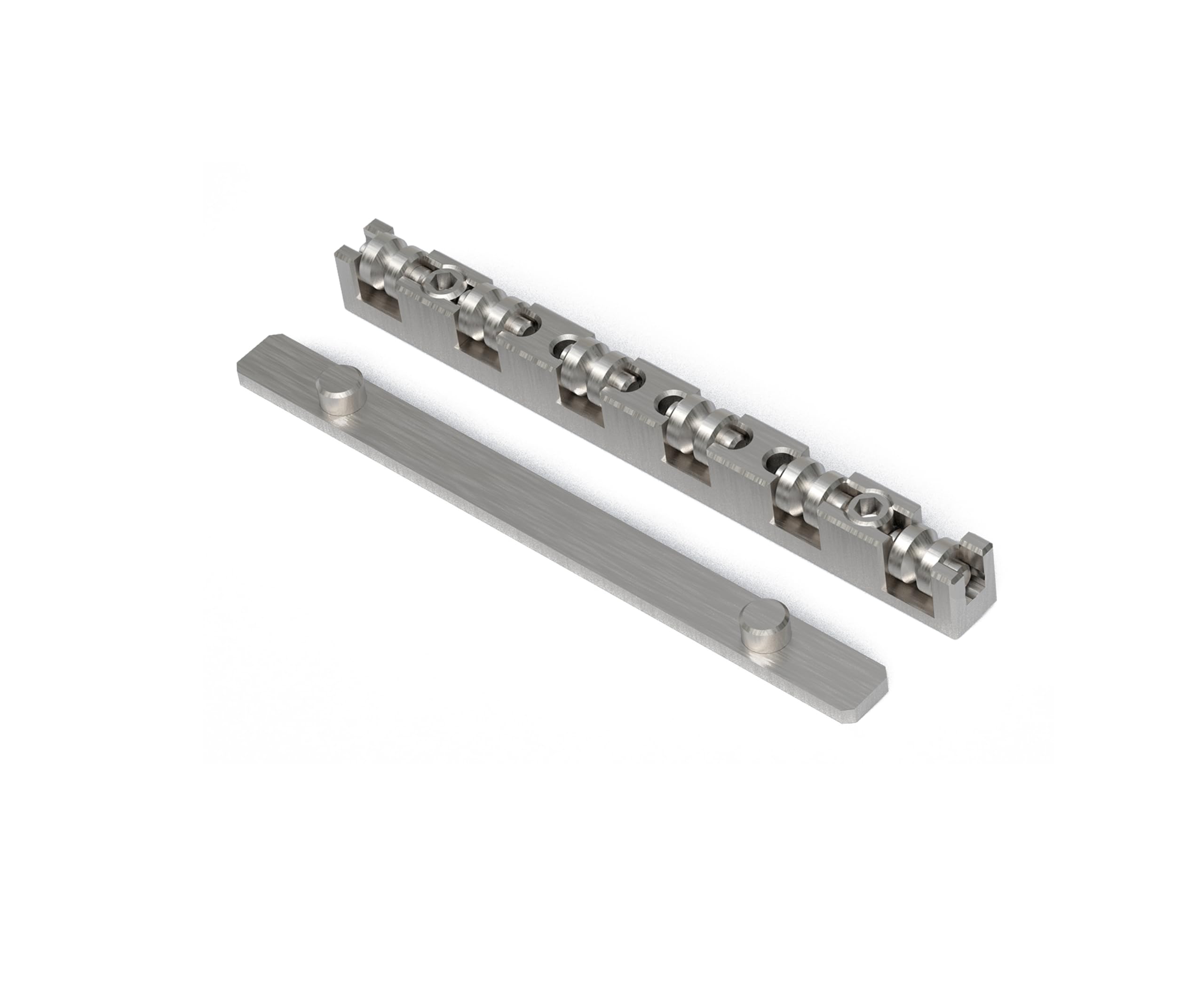Guyker 42mm Guitar Roller Nut – Titanium alloy Ball Nut Height Adjustable Split Regulation Replacement Parts Compatible with 6 String Start ST TL Style Guitar, TS001