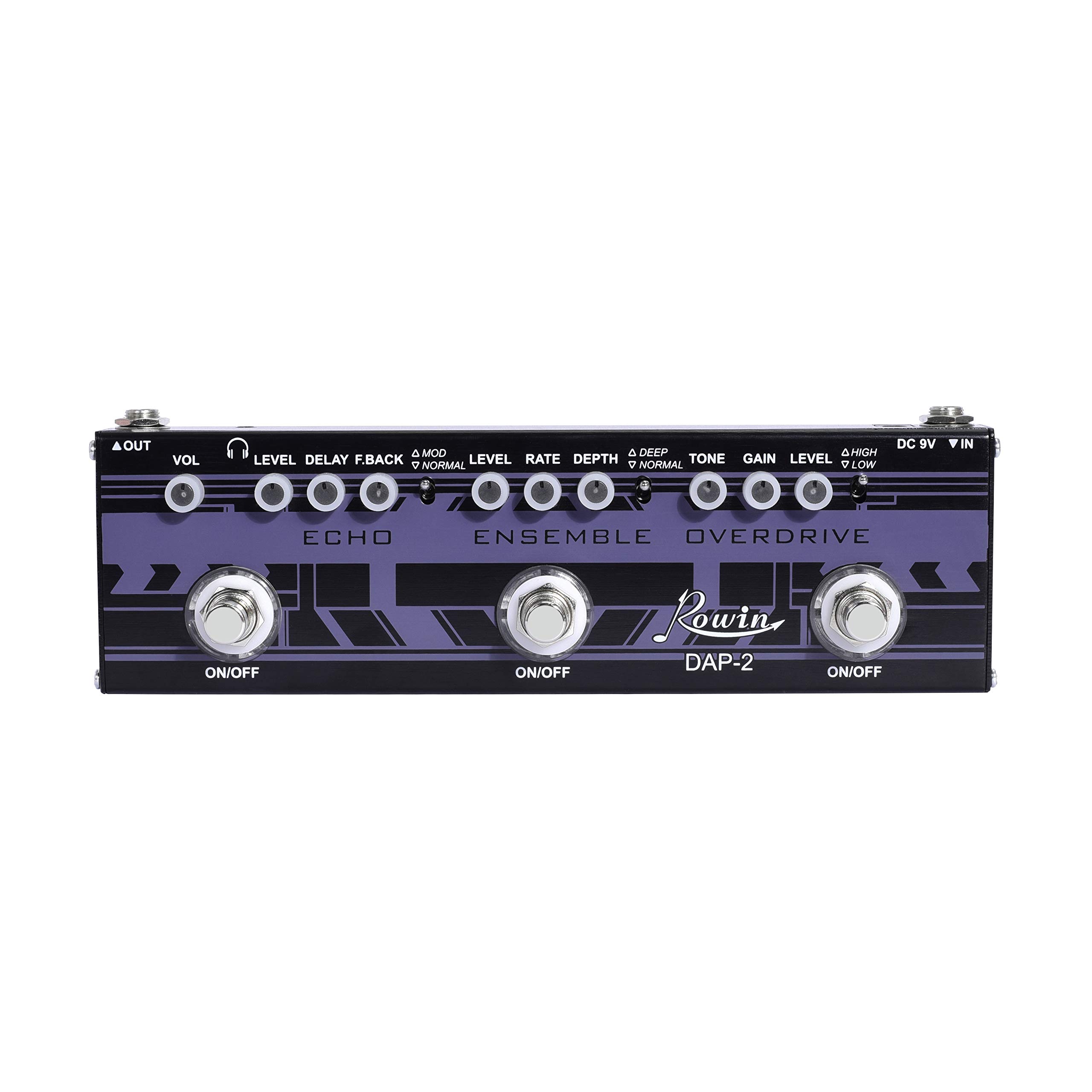 Rowin Distortion Pedal Solo Effect Pedal for Electric Guitar Blue
