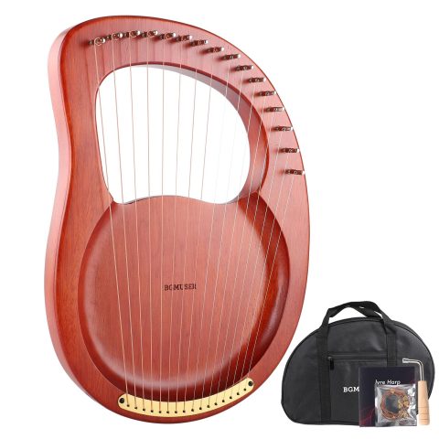 BGMUSER Lyre Harp 16 Strings Mini Harp Instrument Gift for Adult Beginner