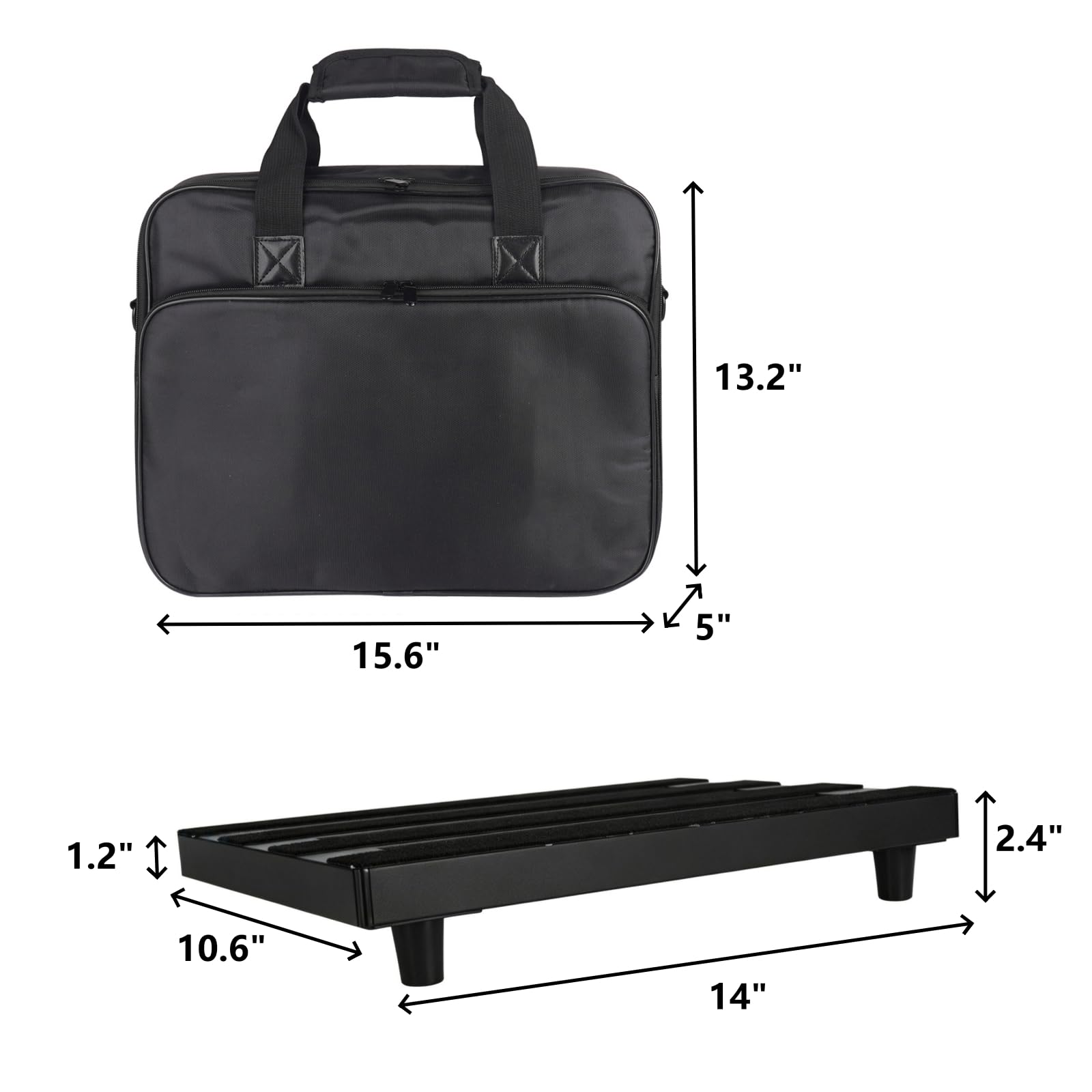 SOYAN Guitar Pedal Board 14″ x 10.6″ Aluminum Alloy Pedalboard