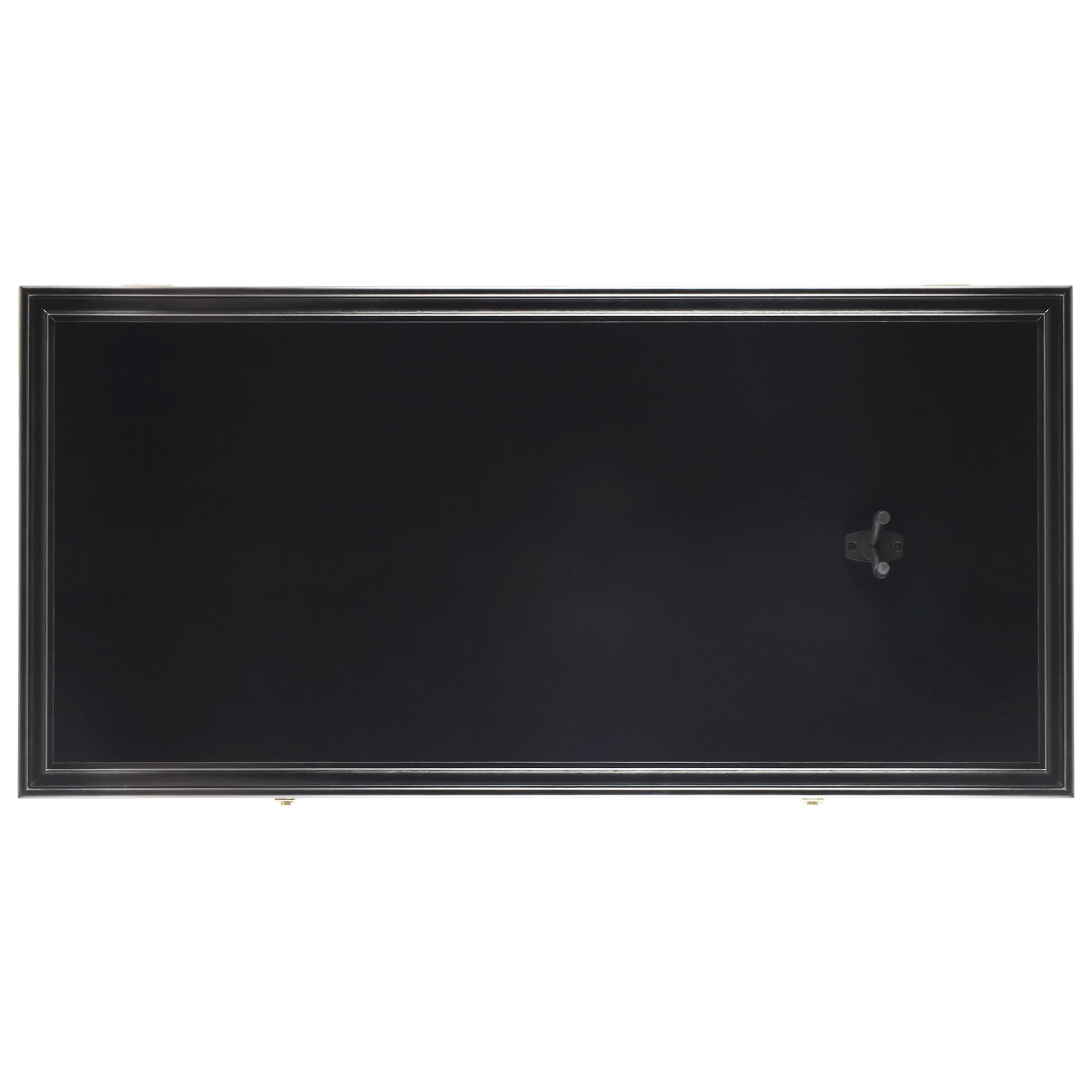 DisplayGifts 45″ Acoustic Guitar Display Case Cabinet Shadow Box with Guitar Hanger Stand, Lockable 98% UV Protection Black Felt Interior Black Finish Frame