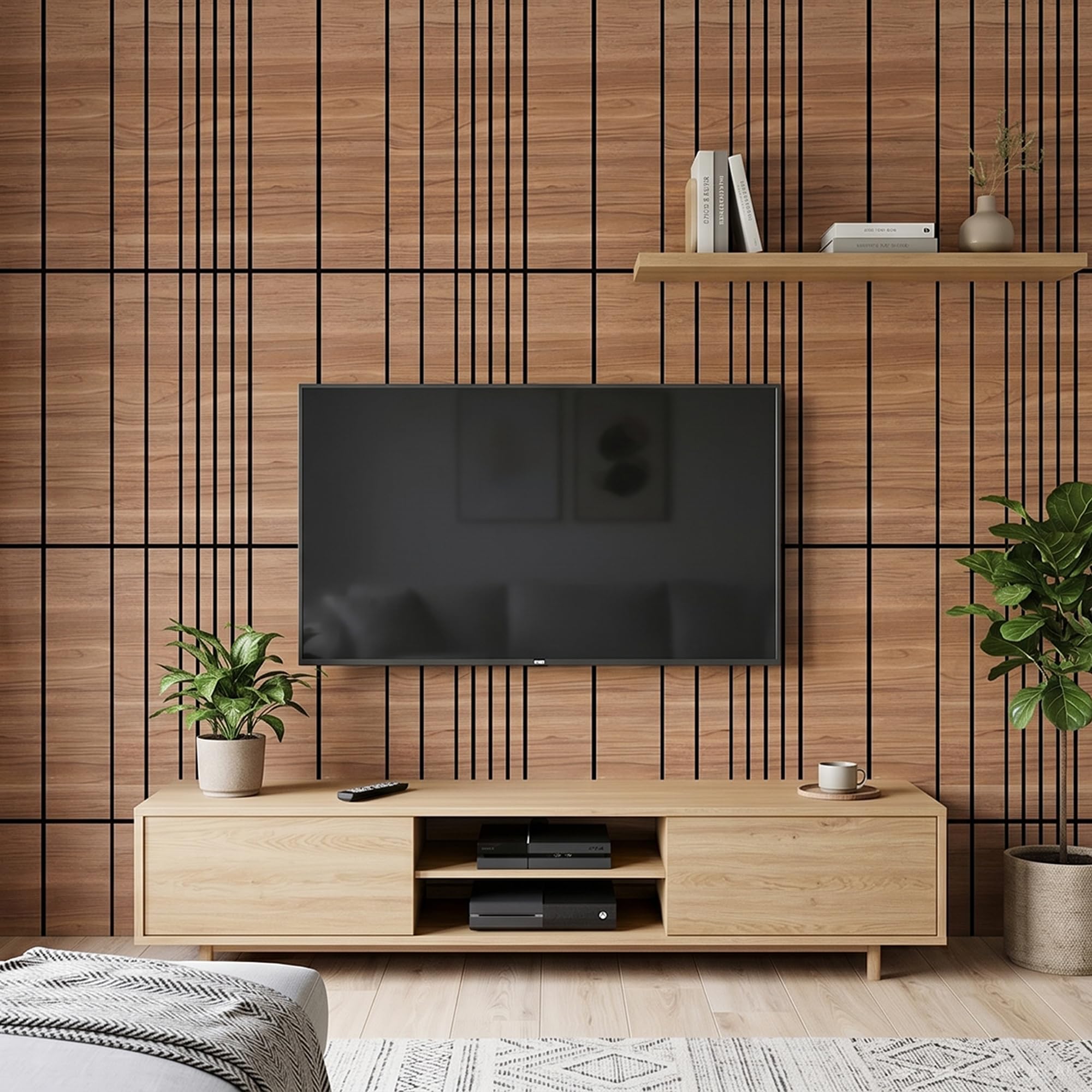 WoveN SounD Acoustic Wall Panels, Teak, 8 Pack, 23.6×23.6 in