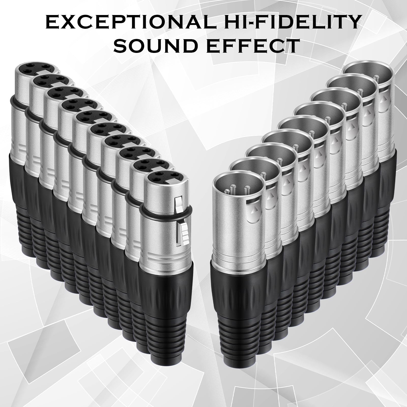 Zhengmy 40 Pcs 3 Pin XLR Solder Type Connector Cable Connector Microphone Audio Socket Accessories Made of Zinc Alloy for Microphone