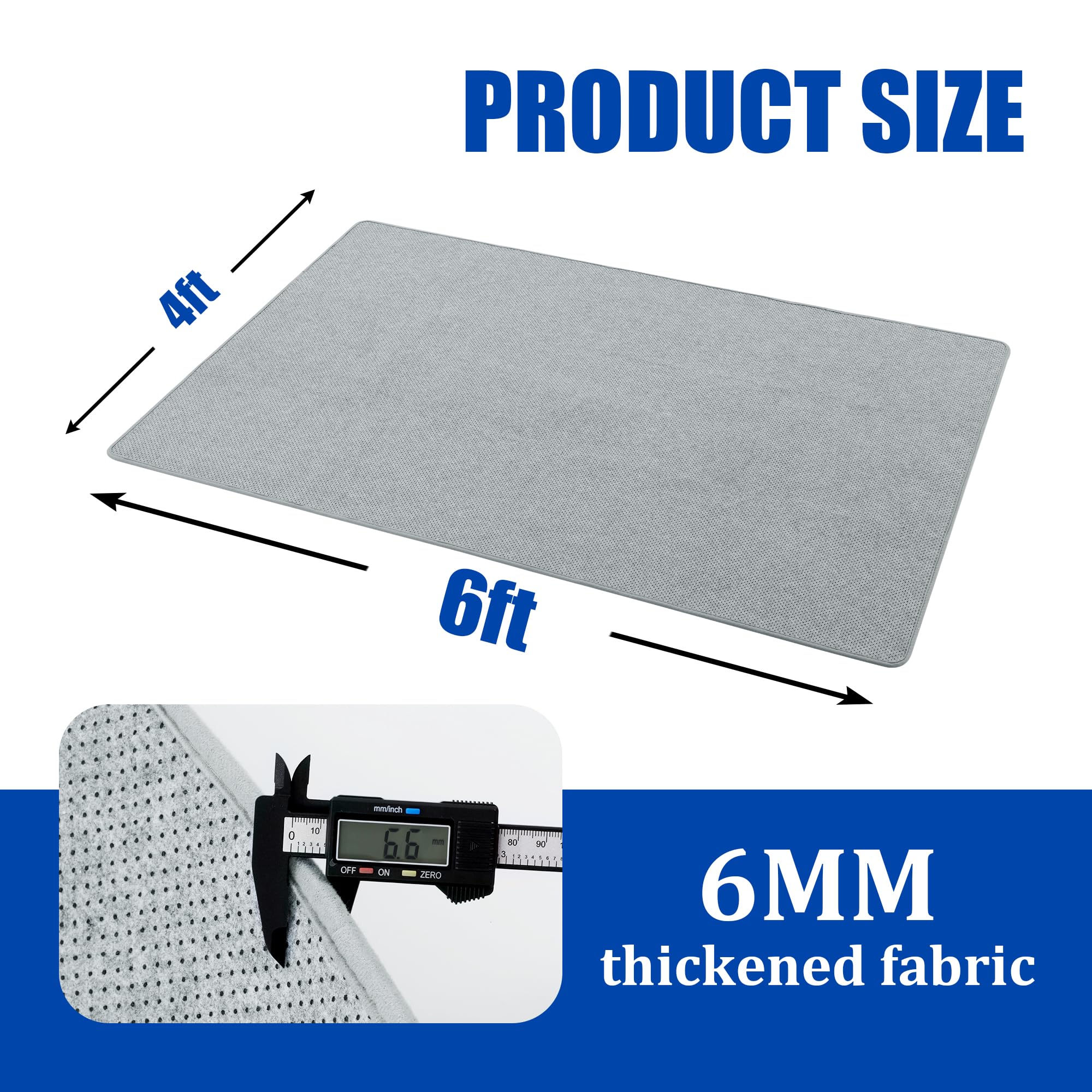 BALAPET Drum Rug,4 x 6Ft Drum Mat Drum Carpet with Non-Slip on Both Sides Soundproof Drum Floor Mat for Electrical Drum Drum Accessories Gift for Drummers(Gray)