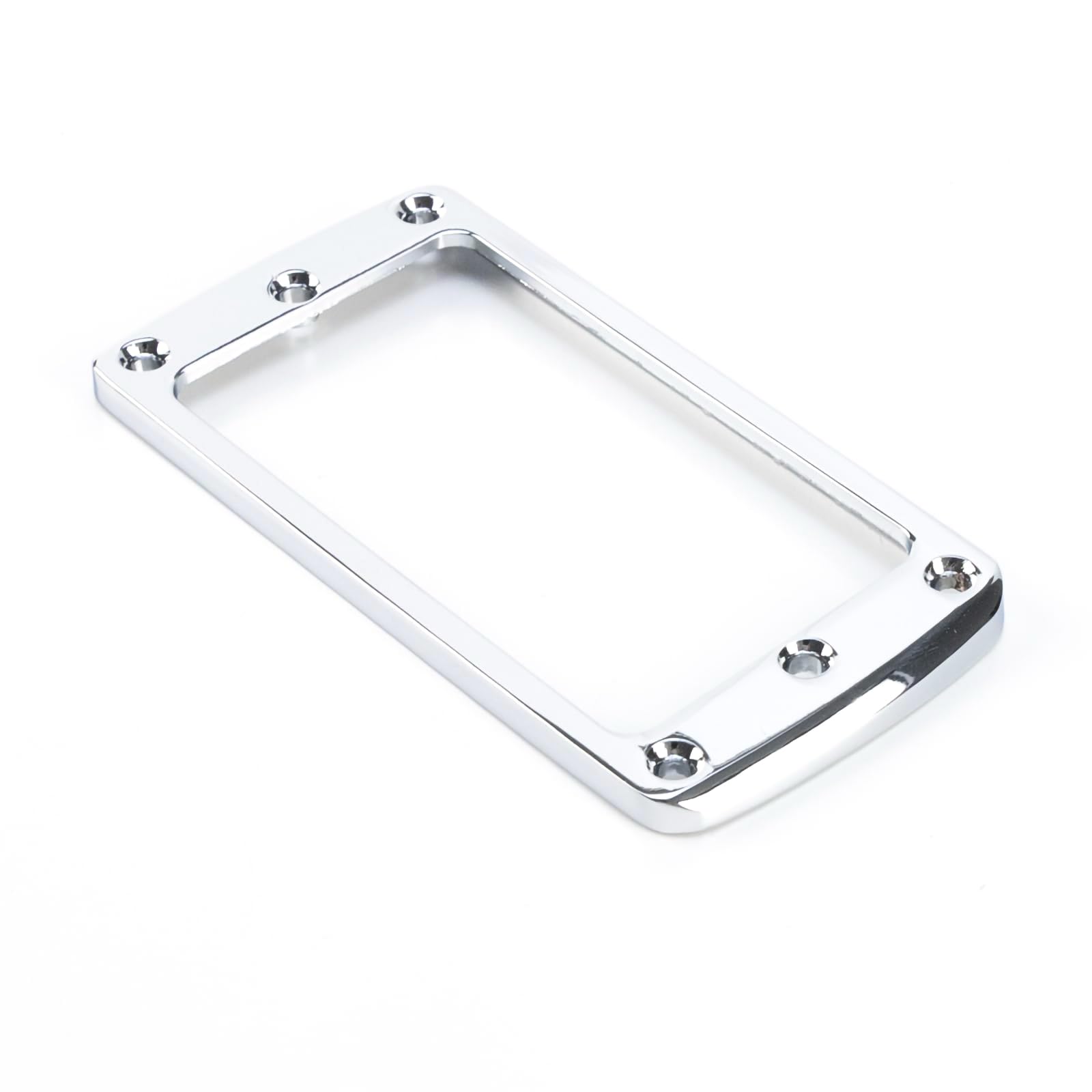 OVSAL 2 PCS Metal Electric Guitar Humbucker Pickup Ring Neck and Bridge Pickup Frame Mounting Flat Bottom Fit for Flat Body Strat Les Paul Style Electric Guitar Replacement Parts(Chrome 4mm×6mm)