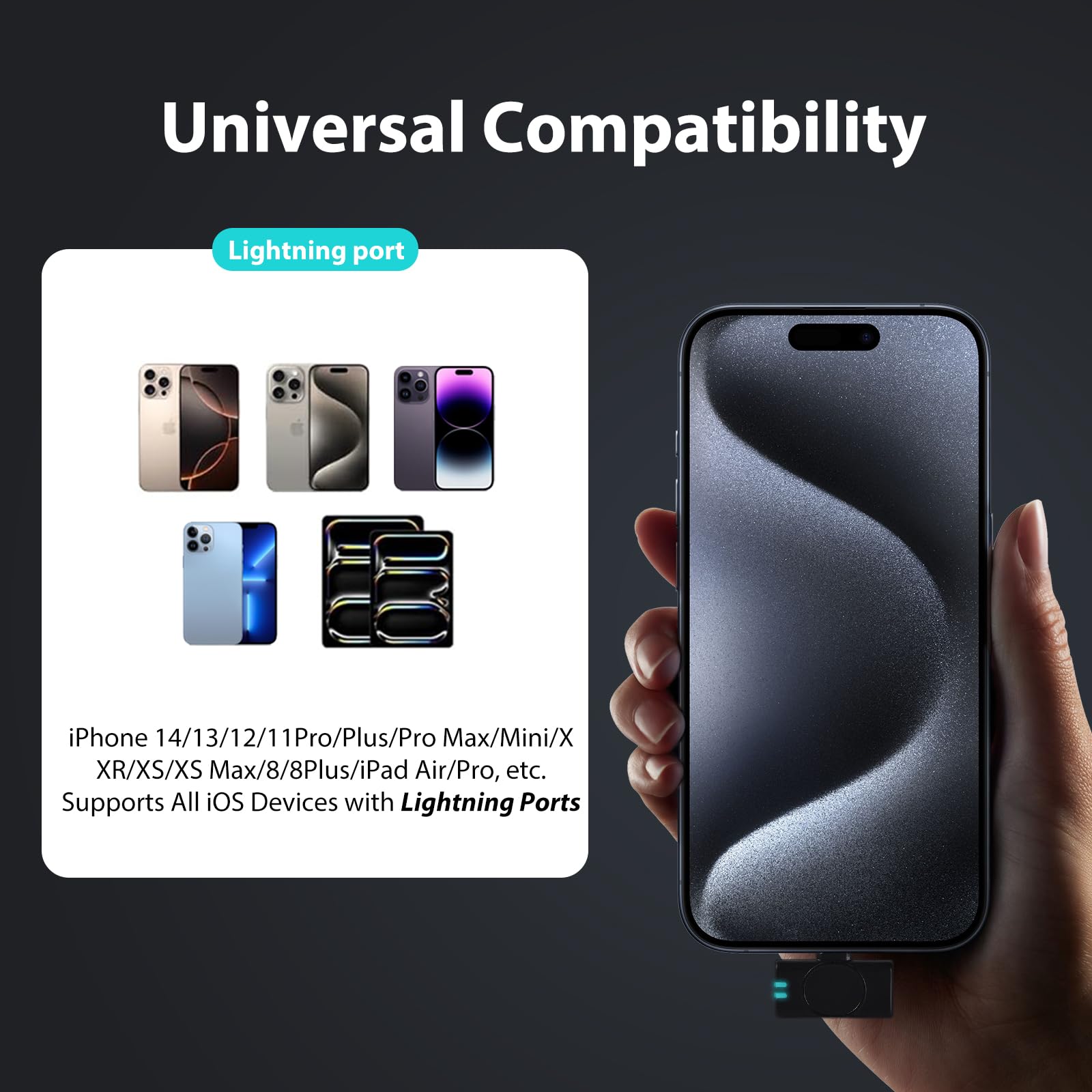 SFSOC Mini Microphone for iPhone 14/13/12/11/X with Lightning Plug,Wireless Lavalier Microphone with Charging case,30H Battery Life,Noise Reduction,Clip-on Mic for Video Recording,YouTube,TikTok
