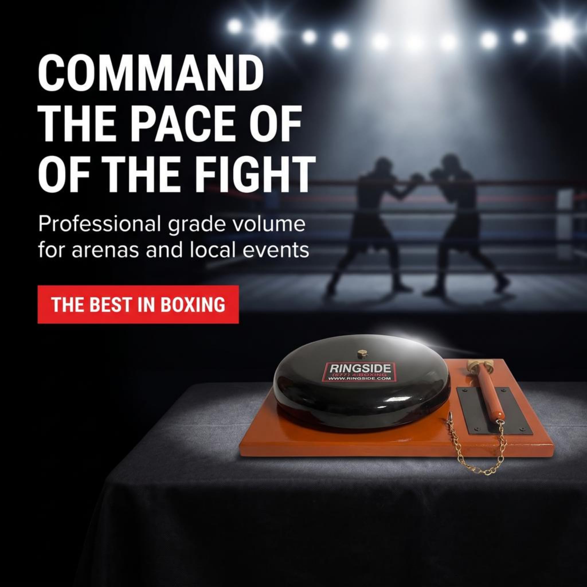 Ringside 10″ Boxing Ring Gong with Brass Hammer & 10-Second Plate