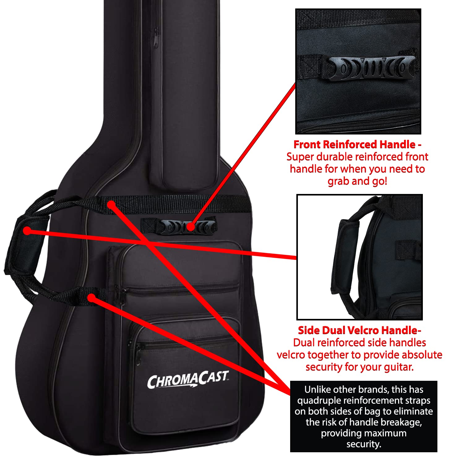 ChromaCast Electric Guitar Padded Gig Bag (CC-EPB (Pack of 4)