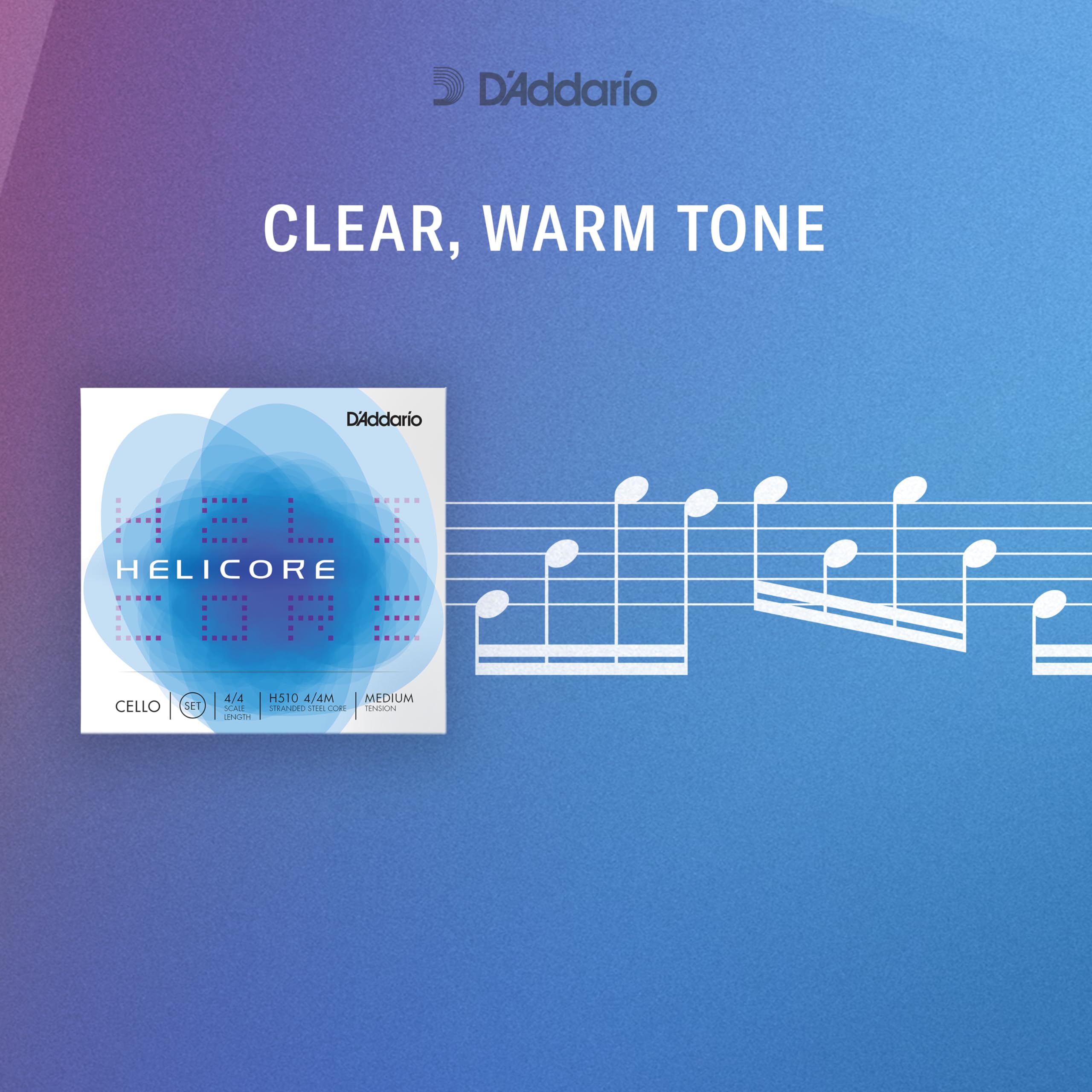 D’Addario H510 1/8M Helicore Cello String Set, 1/8 Scale, Medium Tension