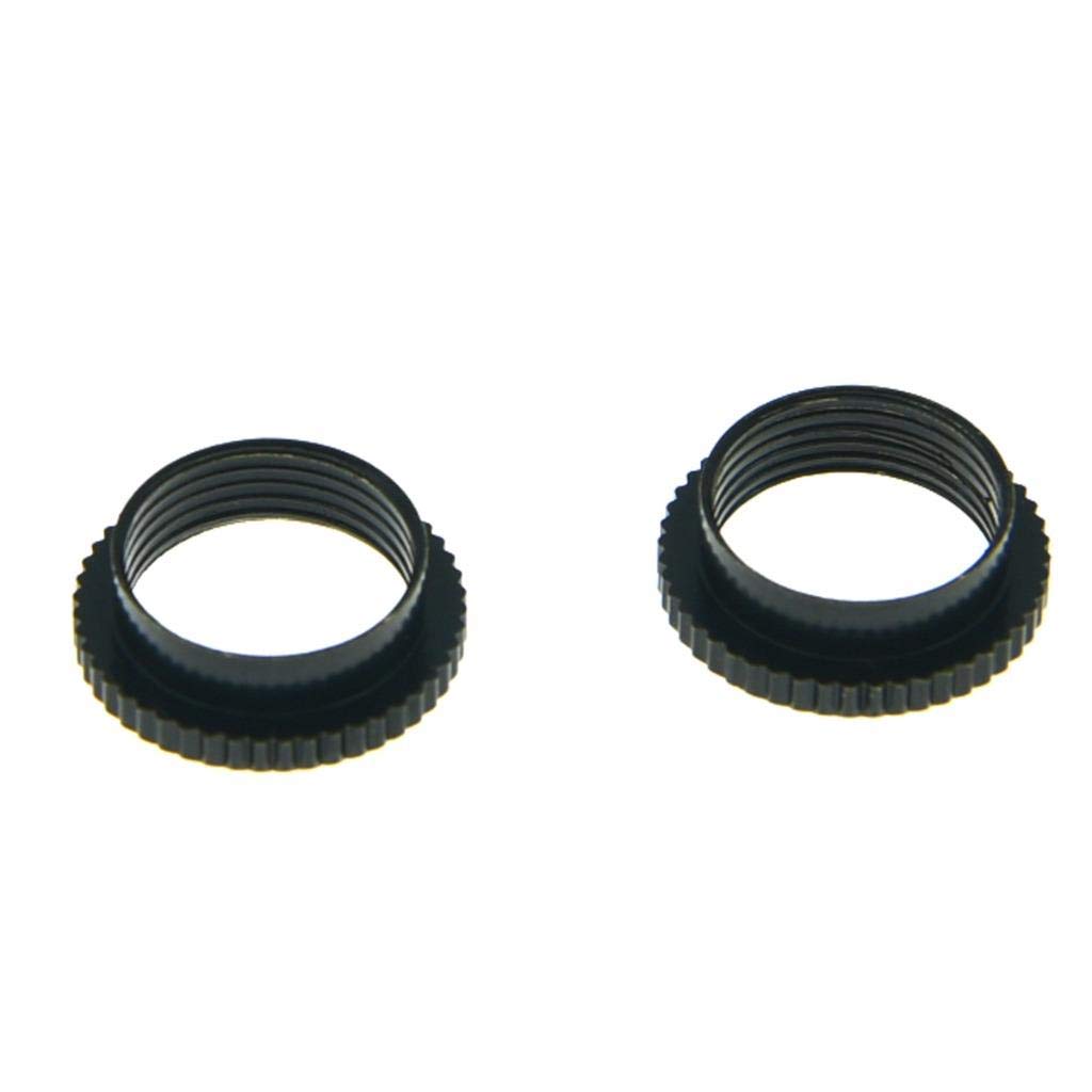 KAISH 2x American Fine Knurled Deep Nut Guitar Toggle Switch Nut Swtich Deep Nut for Les Paul Guitars with Switchcraft Switch Black