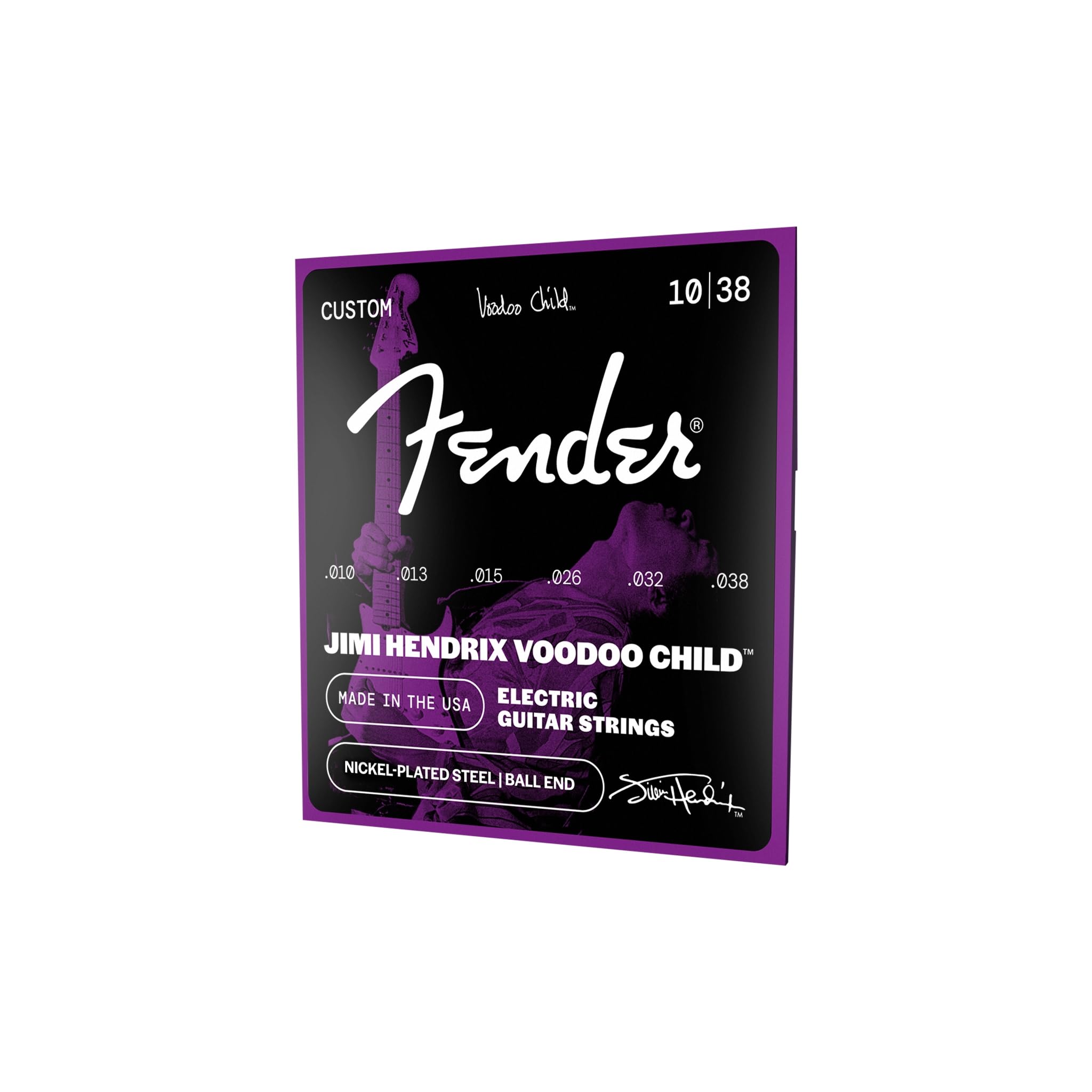 Fender Hendrix Voodoo Child Electric Guitar Strings, Nickel Plated Steel, Ball End .010-.038