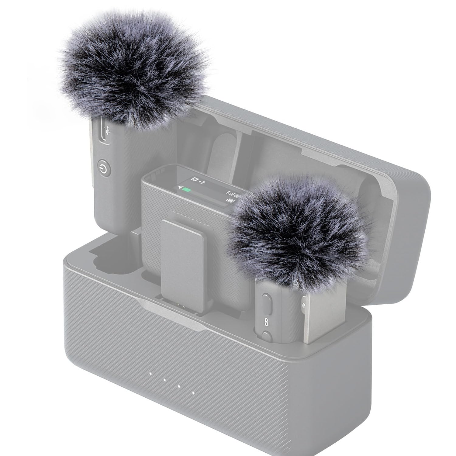 SUNMON DJI Mic Windscreen Furry Foam – DJI Wireless Mic Outdoor Microphone Cover Muff Pop Filter Noise Reduction, Mic Covers for DJI Microphone Wireless(2 PC)