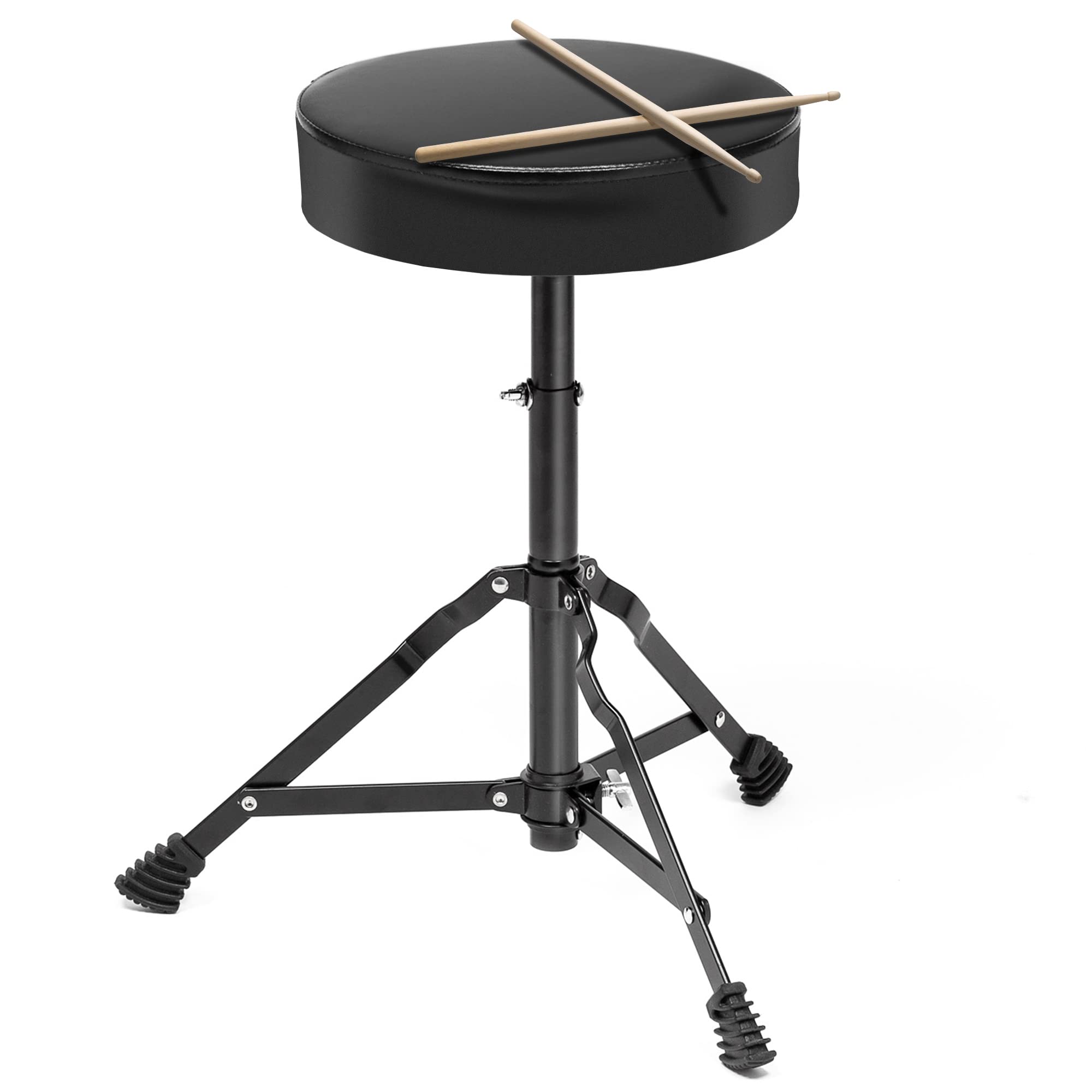 Ashthorpe 5-Piece Complete Full Size Adult Drum Set with Remo Batter Heads – Silver