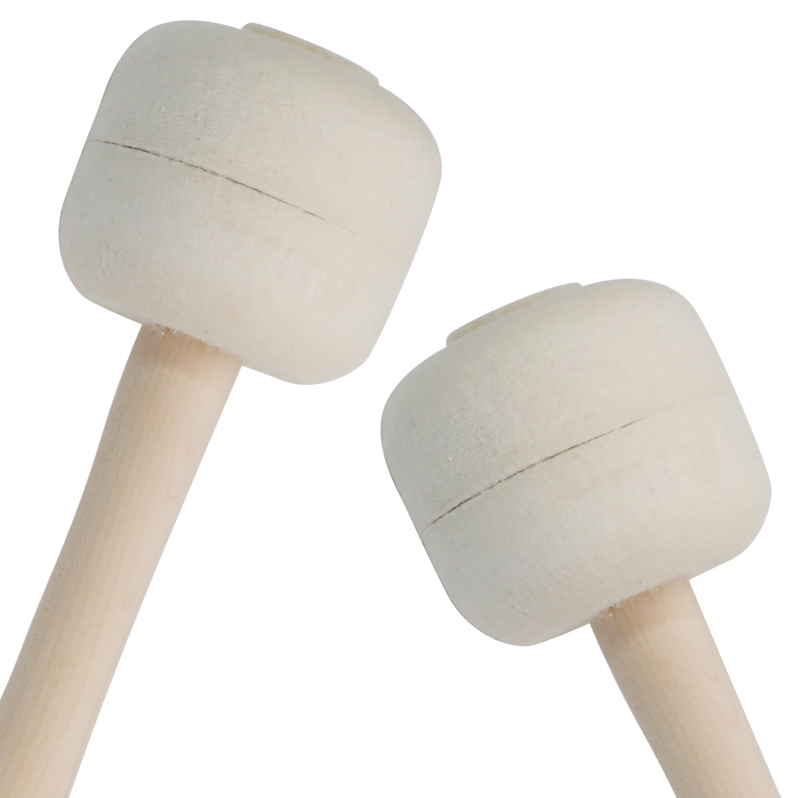 Luomorgo Marching Bass Drum Mallets, Wool Felt, 1 Pair, 13.4 Inch