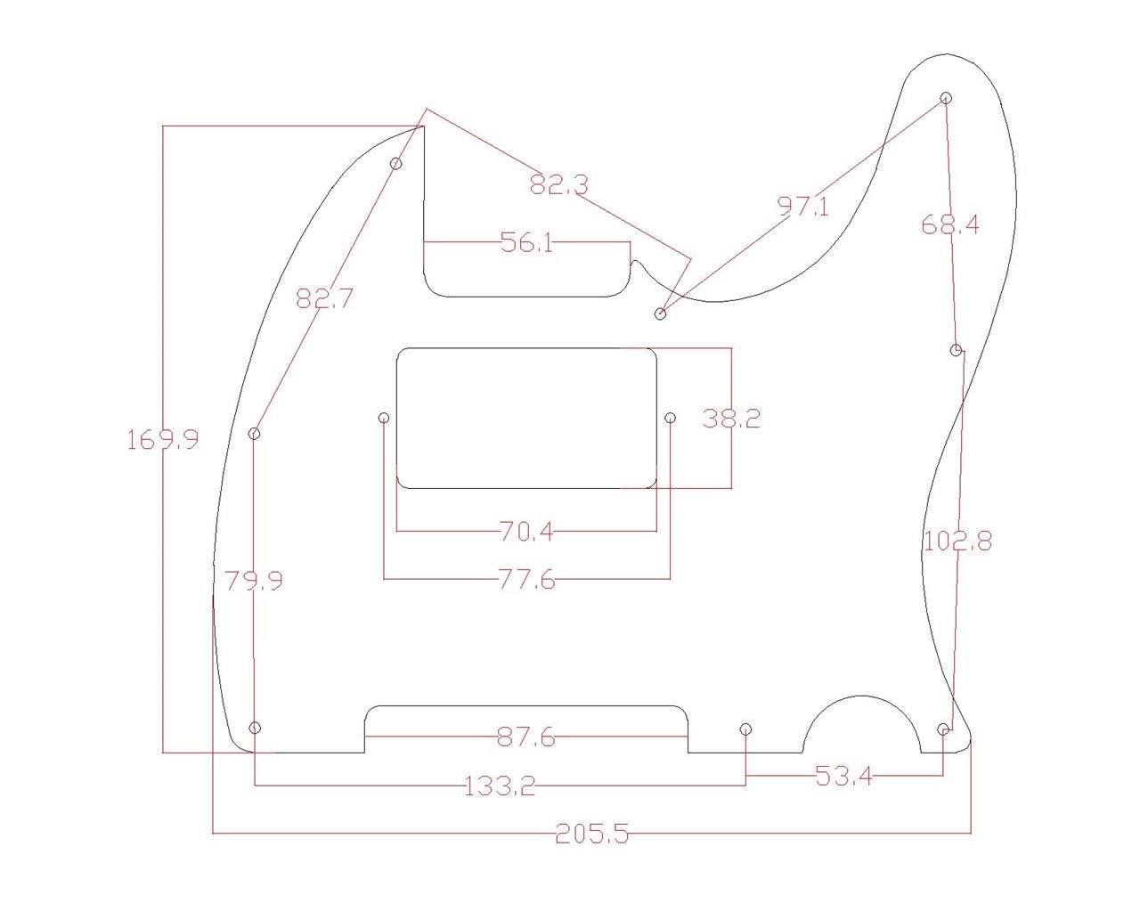 KAISH 8 Hole Tele Guitar Humbucker Pick Guard TL Pickguard for USA/Mexico Telecaster/Tele Blue Shell