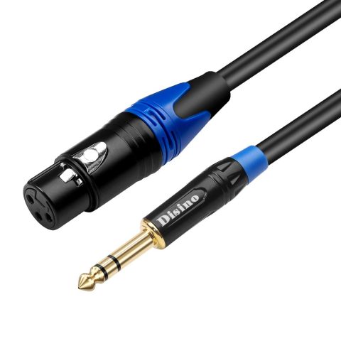 Disino XLR Female to 1/4 Inch 6.35mm TRS Stereo Jack Cable, 3 Pin Female XLR to Quarter inch Balanced Signal Interconnect Patch Cord (6.6 Feet)