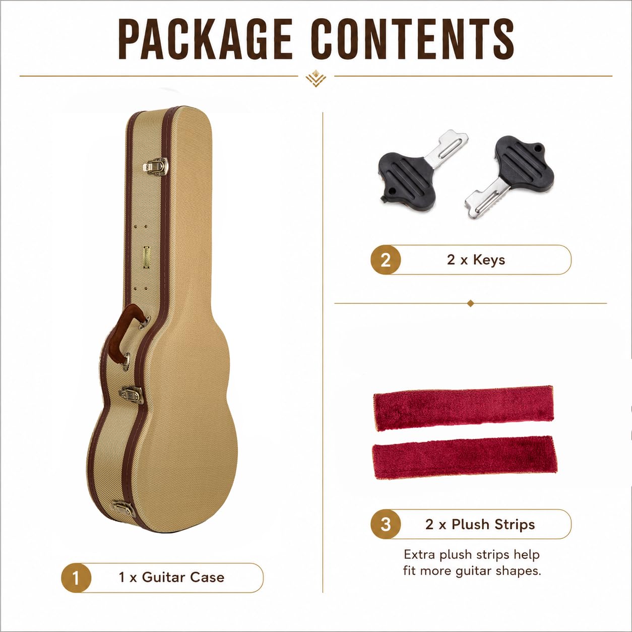Crossrock Master Series 000 12-Fret Acoustic Guitar Case | Classic Tweed Exterior, Re-Engineered Wooden Shell, Leather Handle & Deep Red Velvet Interior(CRW720-00012FT)