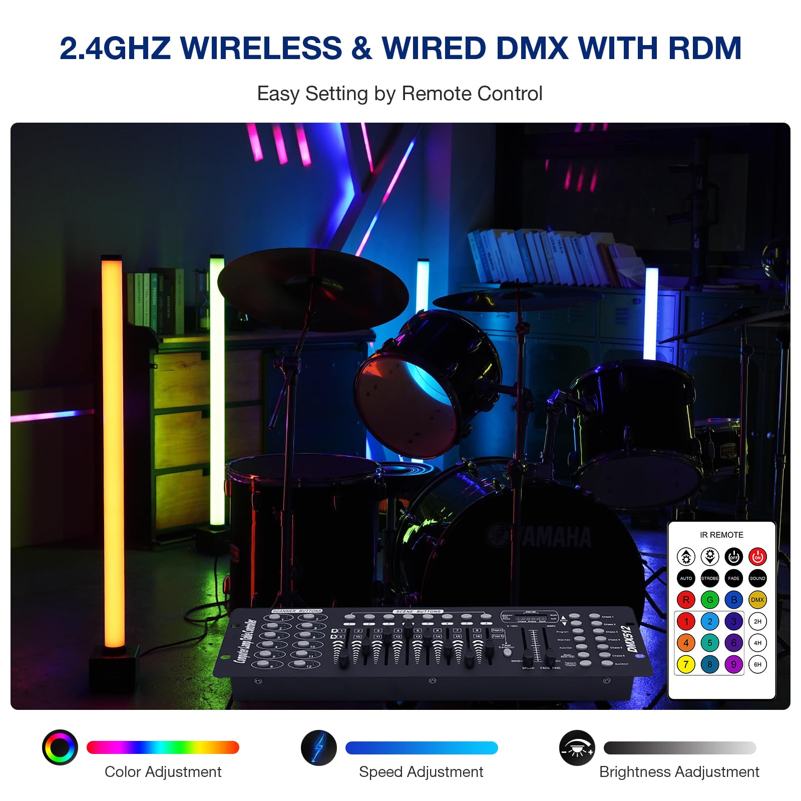 OPPSK Battery Powered Pixel Tube Light Bar for Stage Party