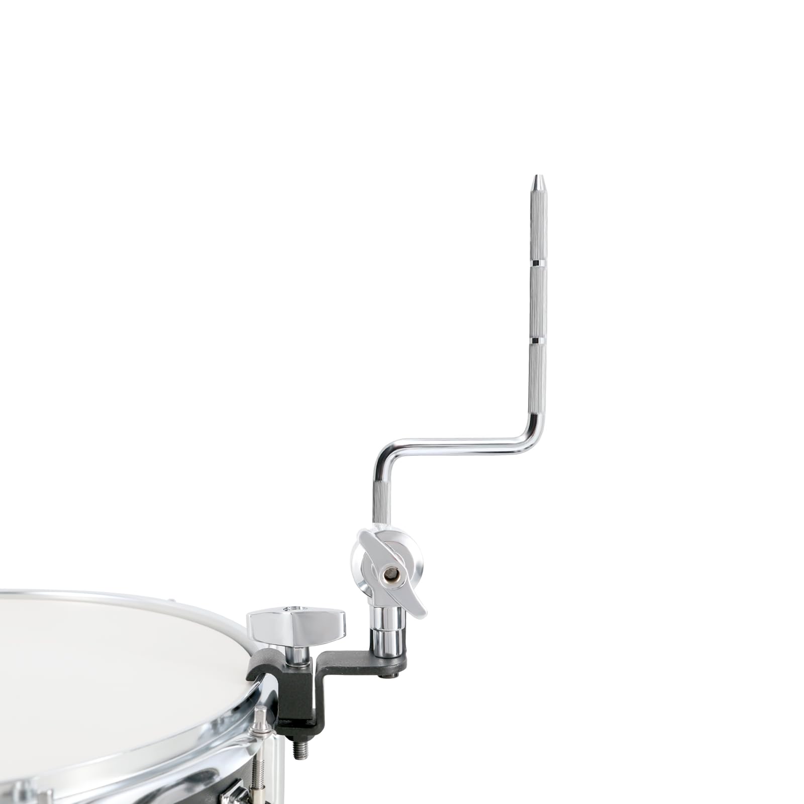 Snare Drum Clamp,Snare Drum Cowbell Clamp With Z Shape Percussion Mount Rod, Cowbell Mount Bracket Mounting Bracket for Cowbells, Cowbell For Drum Set, Snare Drum Accessories