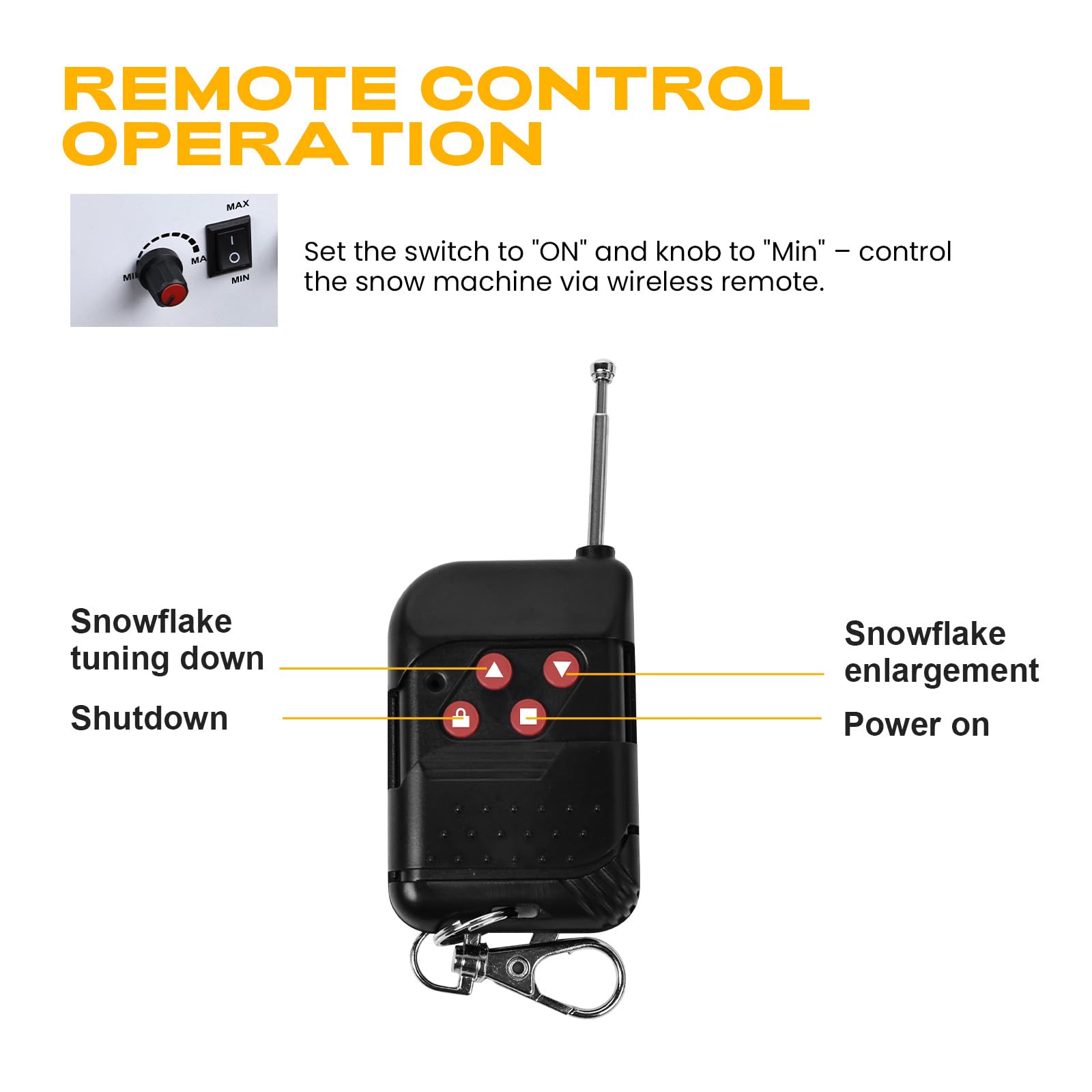 Snow Machine for Party, 1500W Outdoor Snow Maker With LED Remote Control