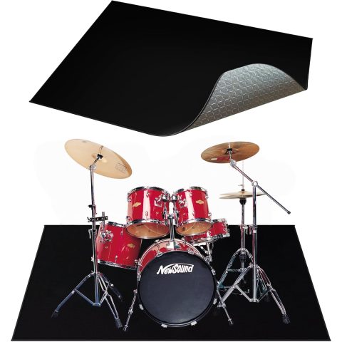 yongjoy Music Rug for Drummers, 5×6 Ft Non-Slip Drum Mat