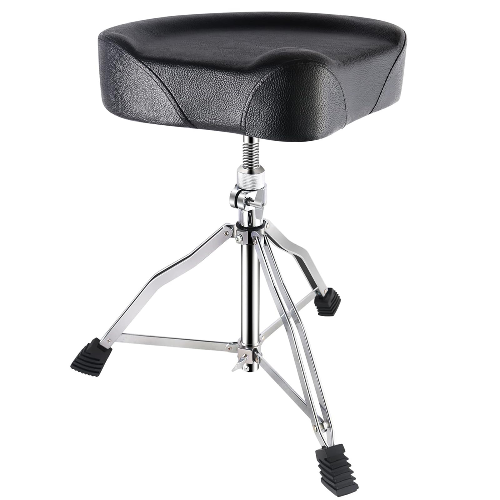 EASTROCK Drum Throne Adjustable Height, Drum Stools Rotatable Padded Motorcycle Style Drum Seat Drum Chair with Anti-Slip Feet for Drummers, Adult