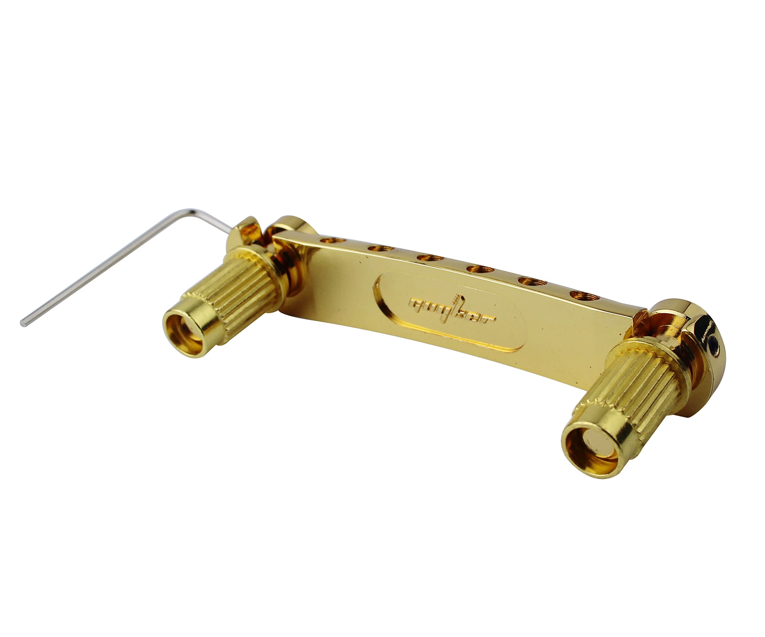 Guyker Guitar Tune-O-Matic Tailpiece Stop Bar with Studs – Bridges Parts Replacement for LP SG Style 6 String Electric Guitar (GS001, gold)
