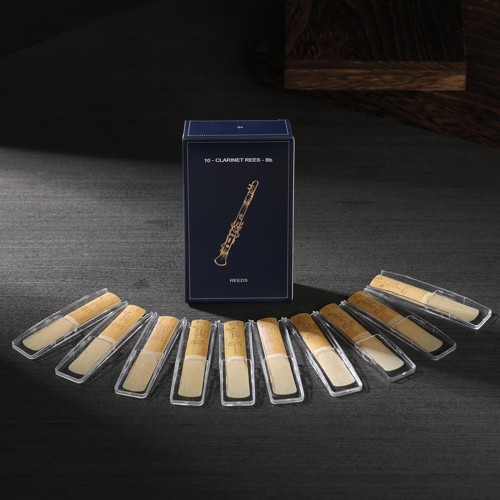 JEEUE Bb Clarinet Reeds Strength 2.5, 10 Pack Traditional Cane