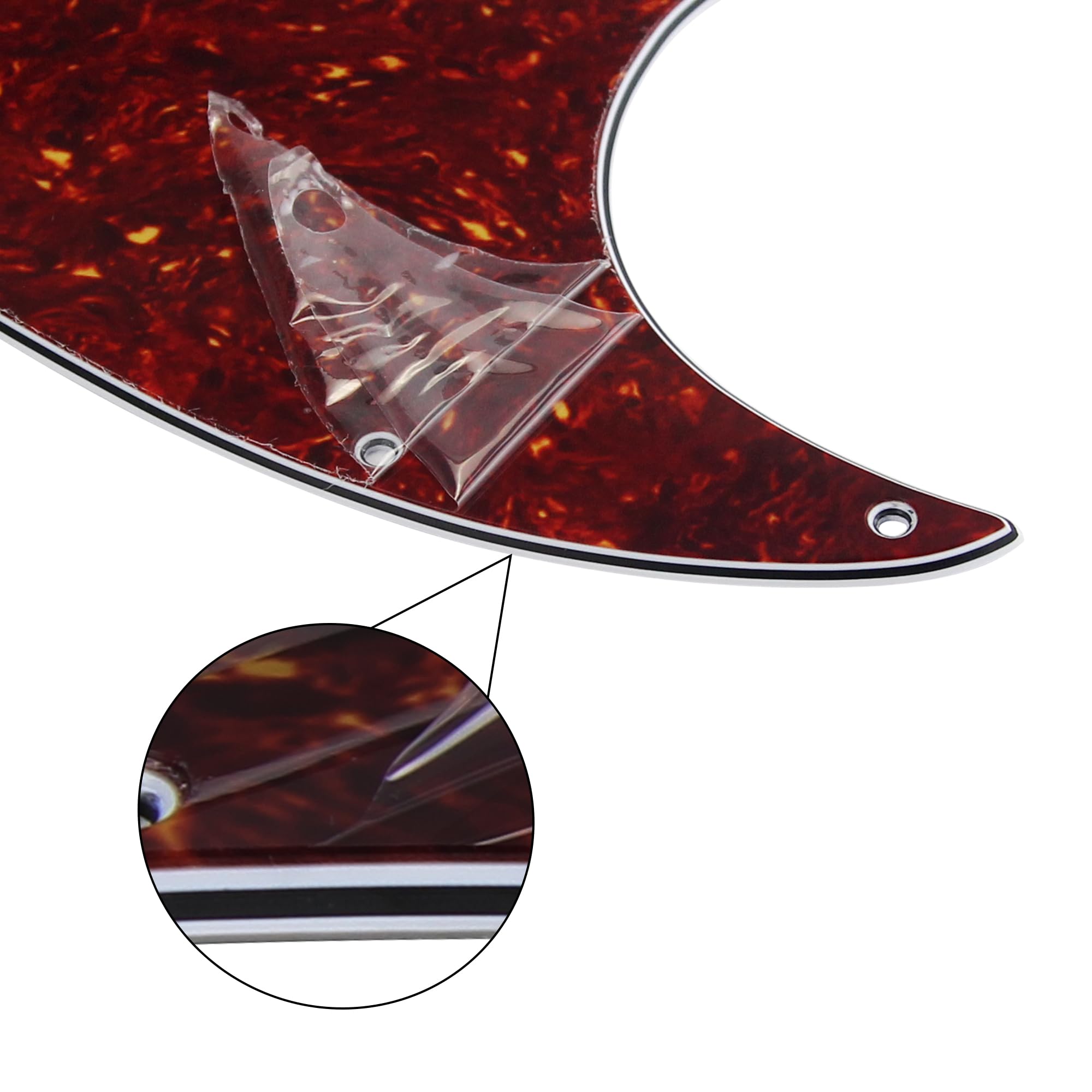 FLEOR 10 Hole J Bass Pickguard Scratch Plate Pick Guards for 4 Strings American/Mexican Standard J Bass Part, 4Ply Red Tortoise Shell