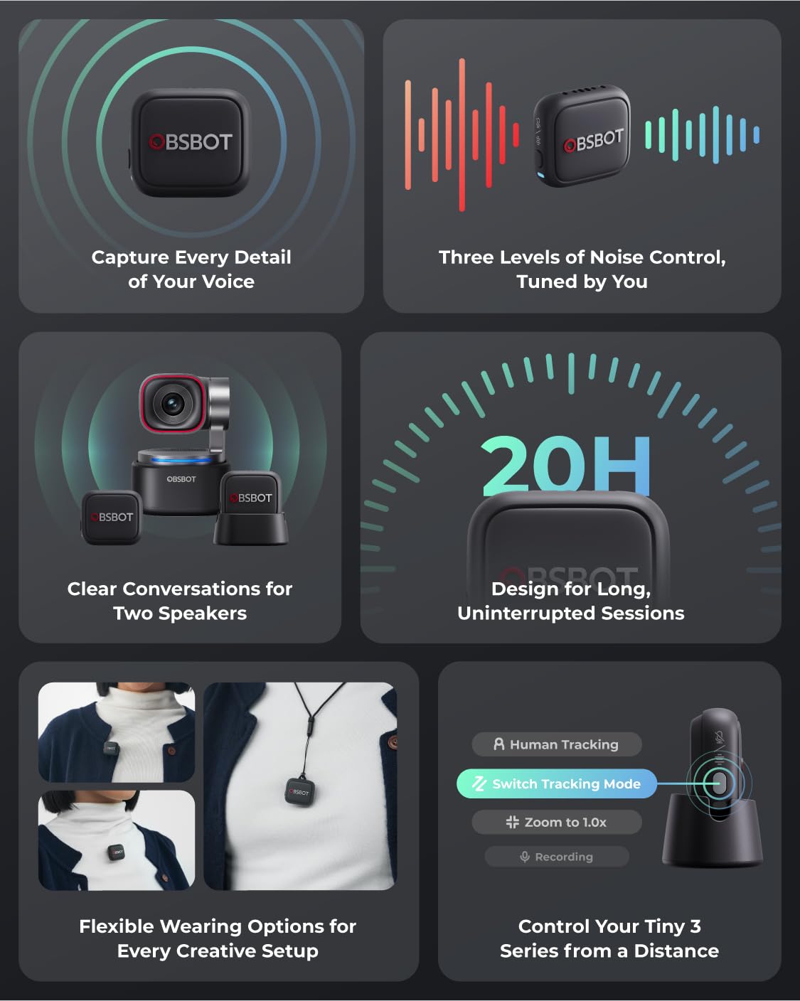 OBSBOT VOX SE Wireless Live Streaming Microphone