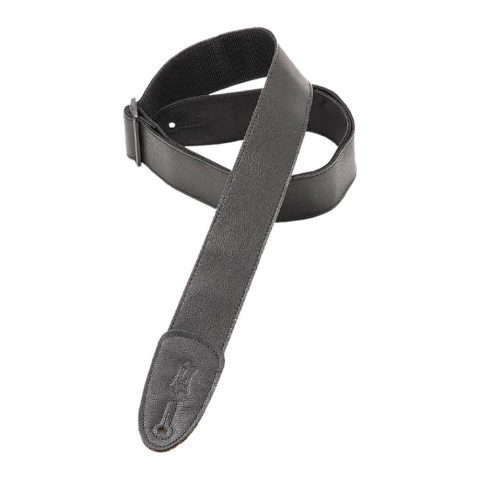 Levy’s Leathers 2″ Wide Black Garment Leather Guitar Strap with Polypropolene Backing and Tri-Glide Adjustment, Black (M7GP-BLK)