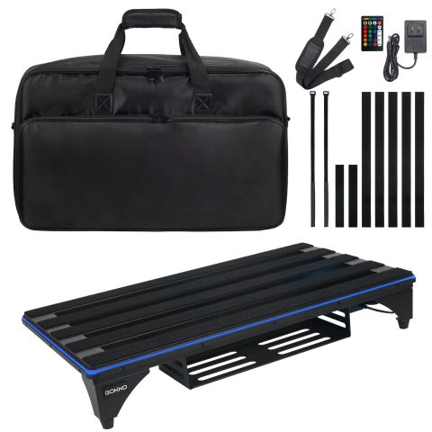 GOKKO Guitar Pedal Board with Dynamic Light Effects 22″ x 12.6″
