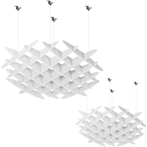 VIVO White Acoustic Ceiling Waffle Panel, 2-Pack, PP-CW01W-2