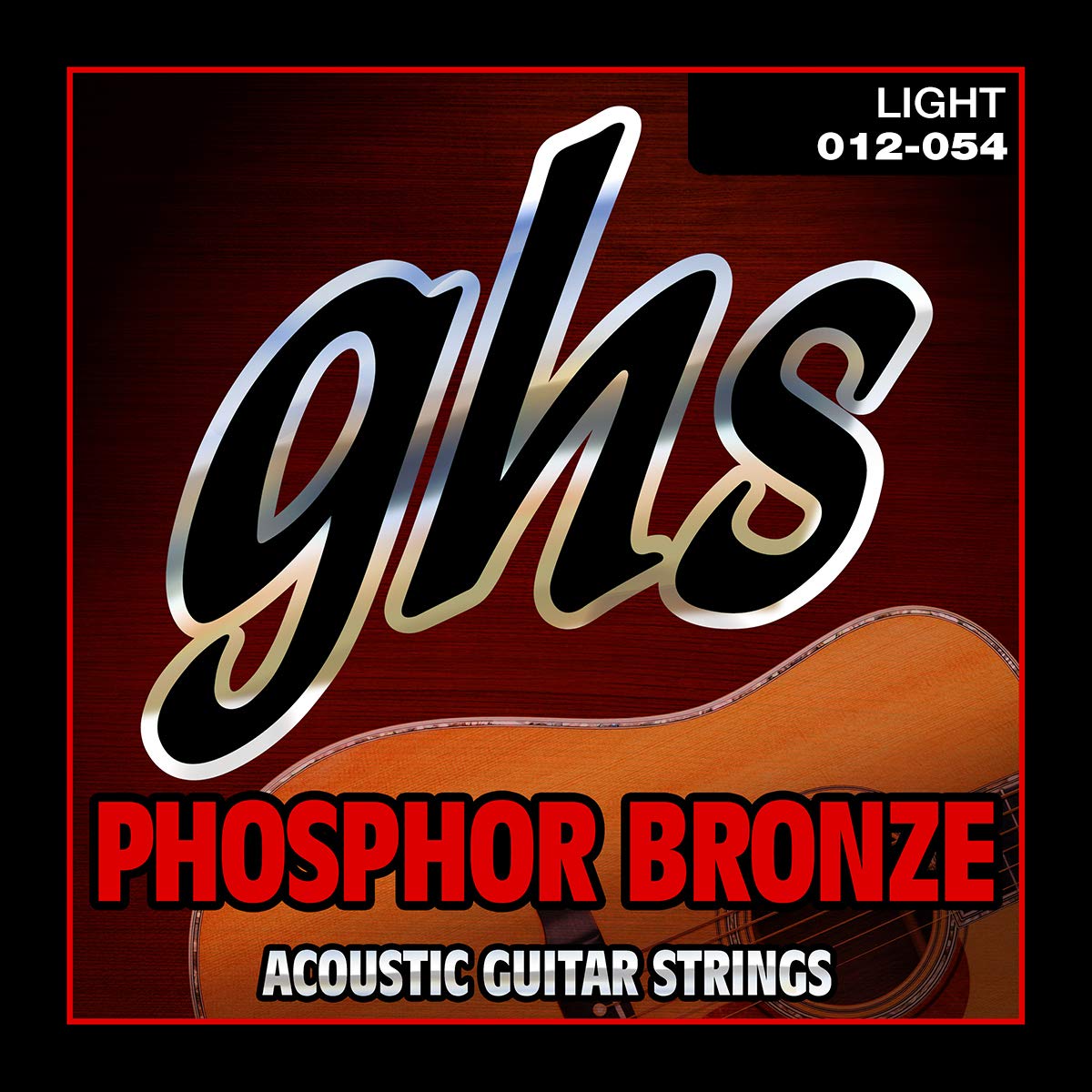 GHS Strings – Phosphor Bronze Acoustic Guitar Strings – Warm, Rich Tone, Balanced & Long-Lasting – For Acoustic, Fingerstyle, Strumming, Country, Rock – S325 Set (L) Light Gauge 12-54