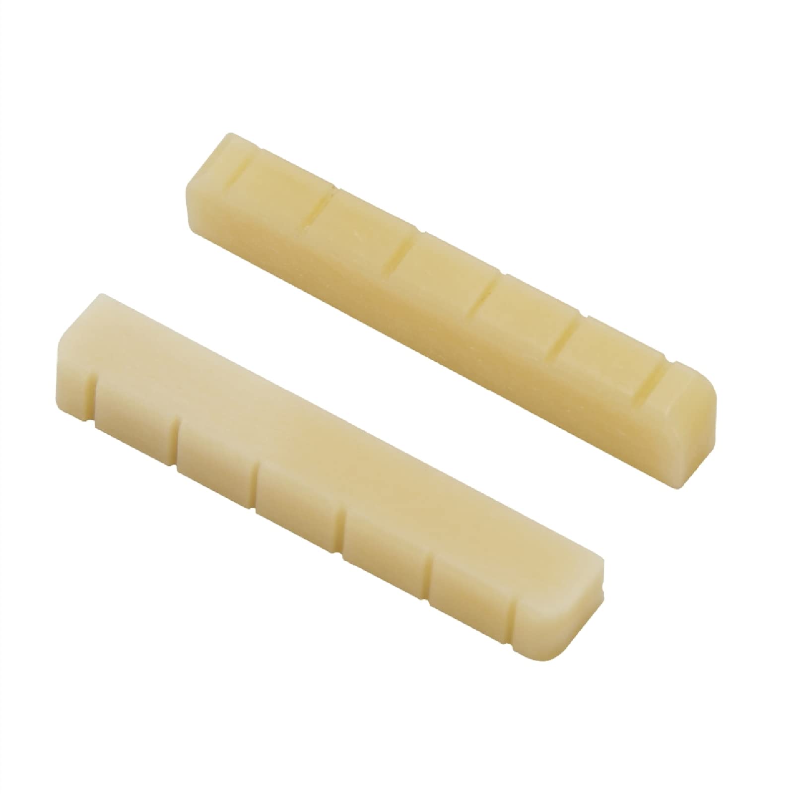 Miwayer 6 String Classical Guitar Unbleached Bone Nut, Guitar Bridge Nuts, Cut from Whole Bones, 52x6x9mm (6 String Classical Nut 52mm 2 Pack)