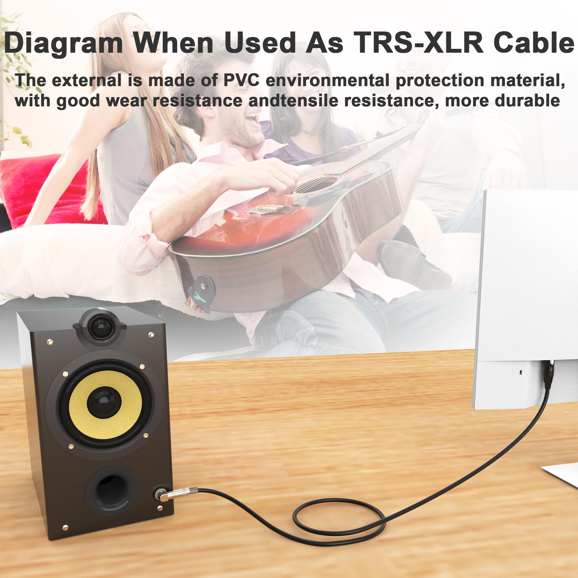 Right Angle 6.35mm TRS to XLR Female,(1.5FT 2Pack) Right Angle 1/4″ TRS to XLR 3Pin Female,for Speakers, Stage, DJ and More