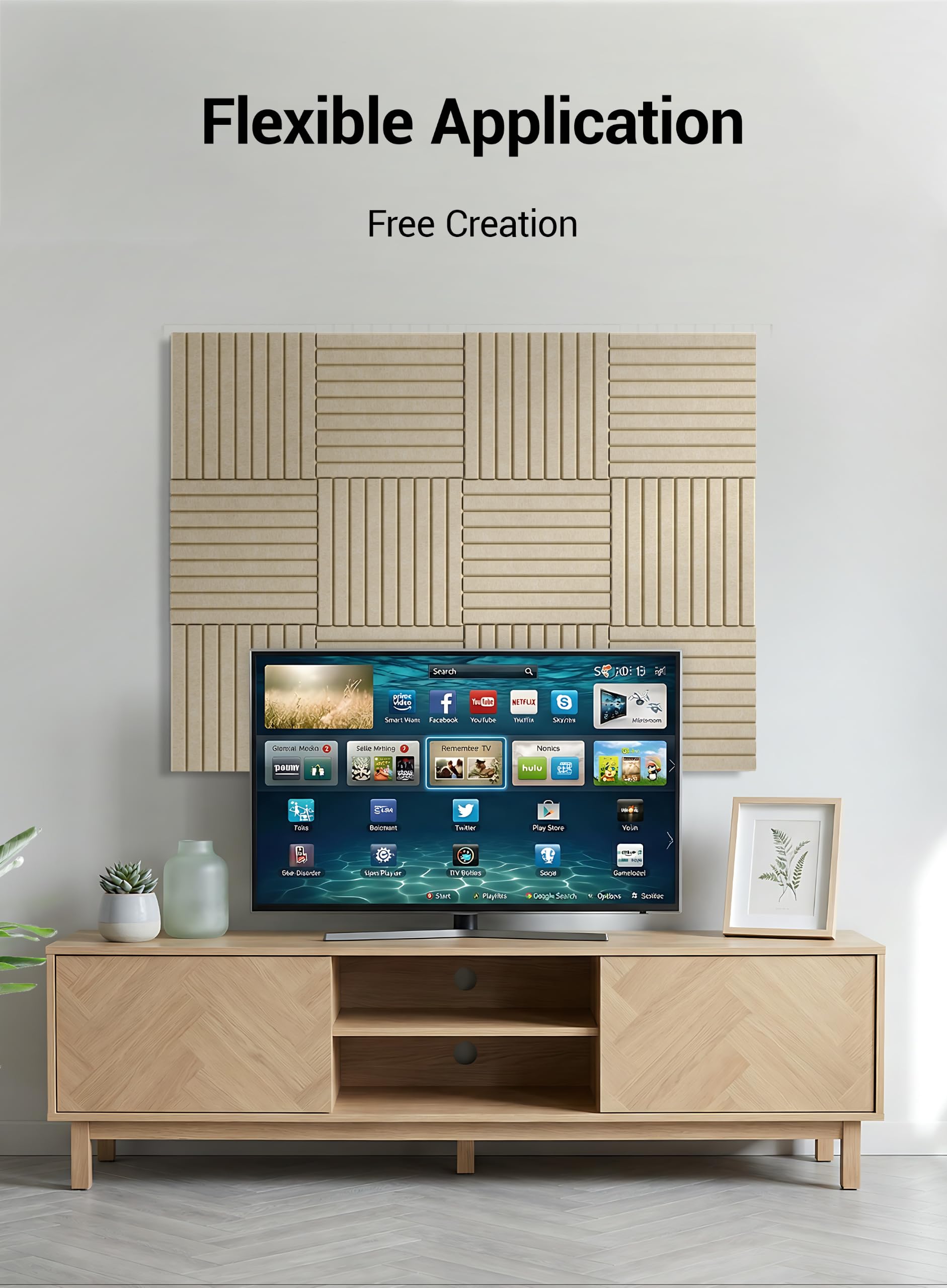 Waister Soundproof Wall Panels, 12‑Pack, 0.47 Inch Thick -Deep Camel