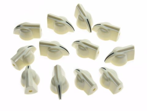 Dopro Pack of 12 Raised Vintage set screw Guitar AMP Chicken Head/Effect pointer Knob Ivory