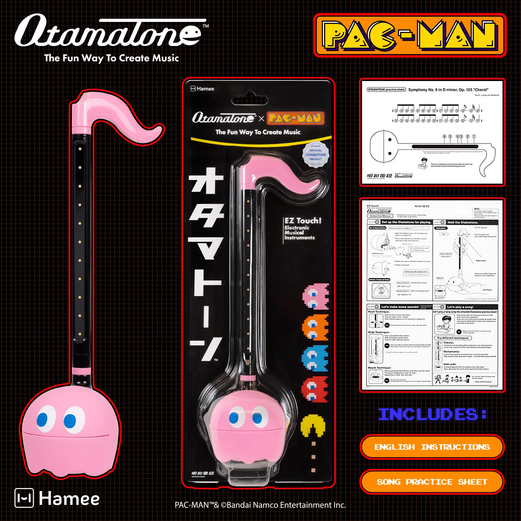 Otamatone PAC-MAN Electronic Synthesizer Musical Instrument Toy – Pinky