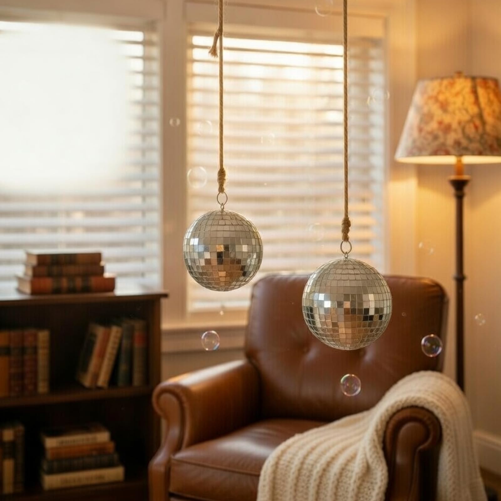EELLAO 2pack 4inch Disco Ball Small Mirror Balls Hanging Disco Balls for Party Decorations, Weddings, Events, (4inch Disco Ball x 2pcs, Replacement Mirror x 15pcs)