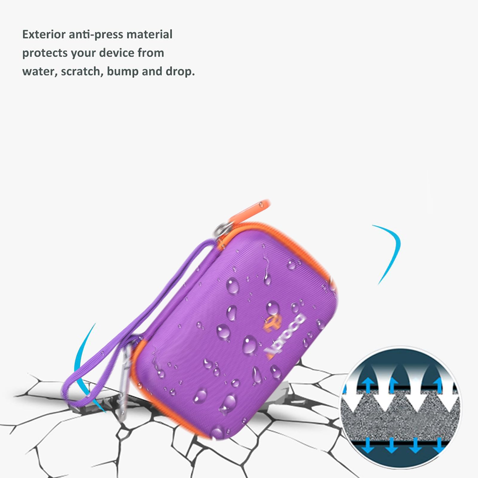 Aproca Case Compatible with JBL Go 4 / Go 3 Ultra-Portable Waterproof Dustproof Bluetooth Speaker, Portable Storage Bag for Accessories -Purple (Case Only)