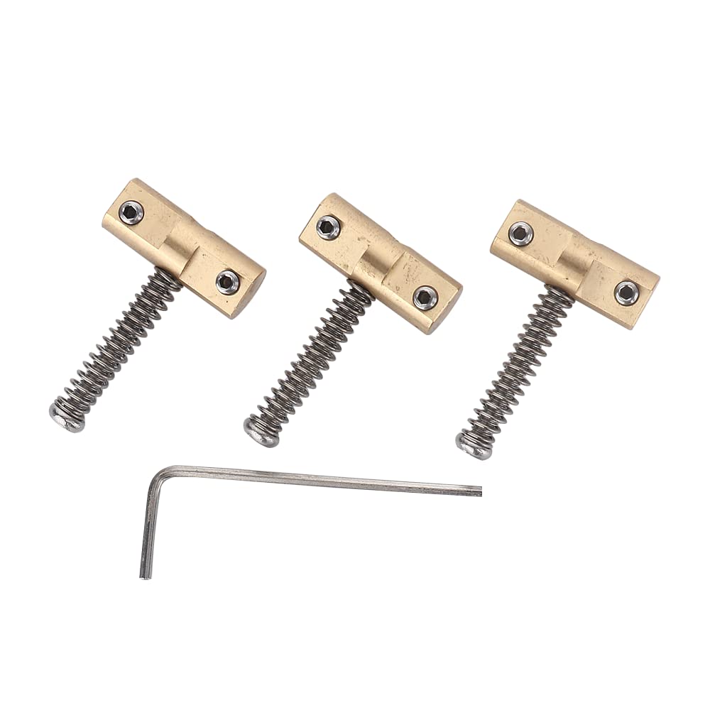 3pcs Guitar Bridge Compensated Brass Saddles Set for Vintage Style Telecaster Electric Guitar Bridge Saddles – Replacement part for Fender Tele Style Guitars