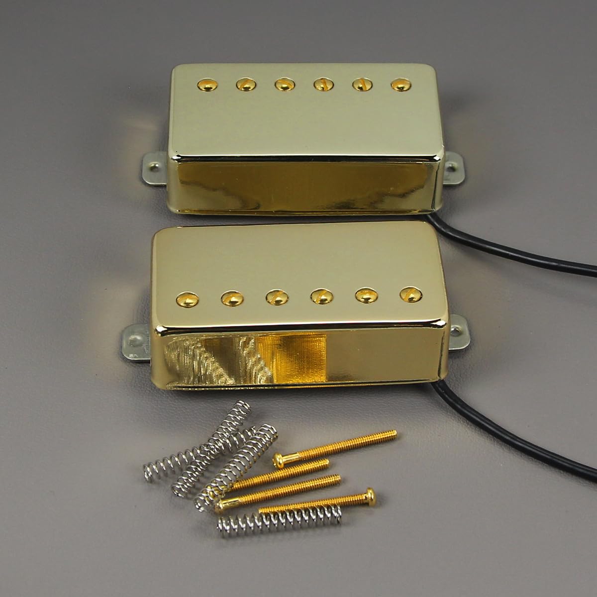 FLEOR Humbucker Pickup Ceramic Guitar Neck + Bridge Pickup Set Golden Fit LP Style Electric Guitar