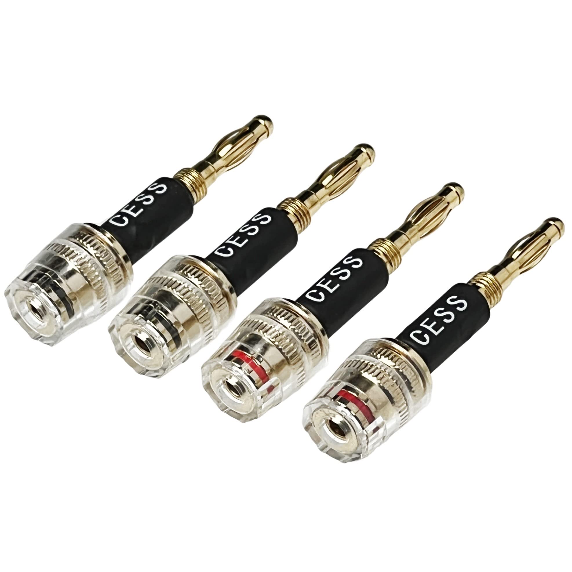 CNCESS Banana Plug Connect to Spade Fork Plug Speaker Cable Adapter, 4 Pack