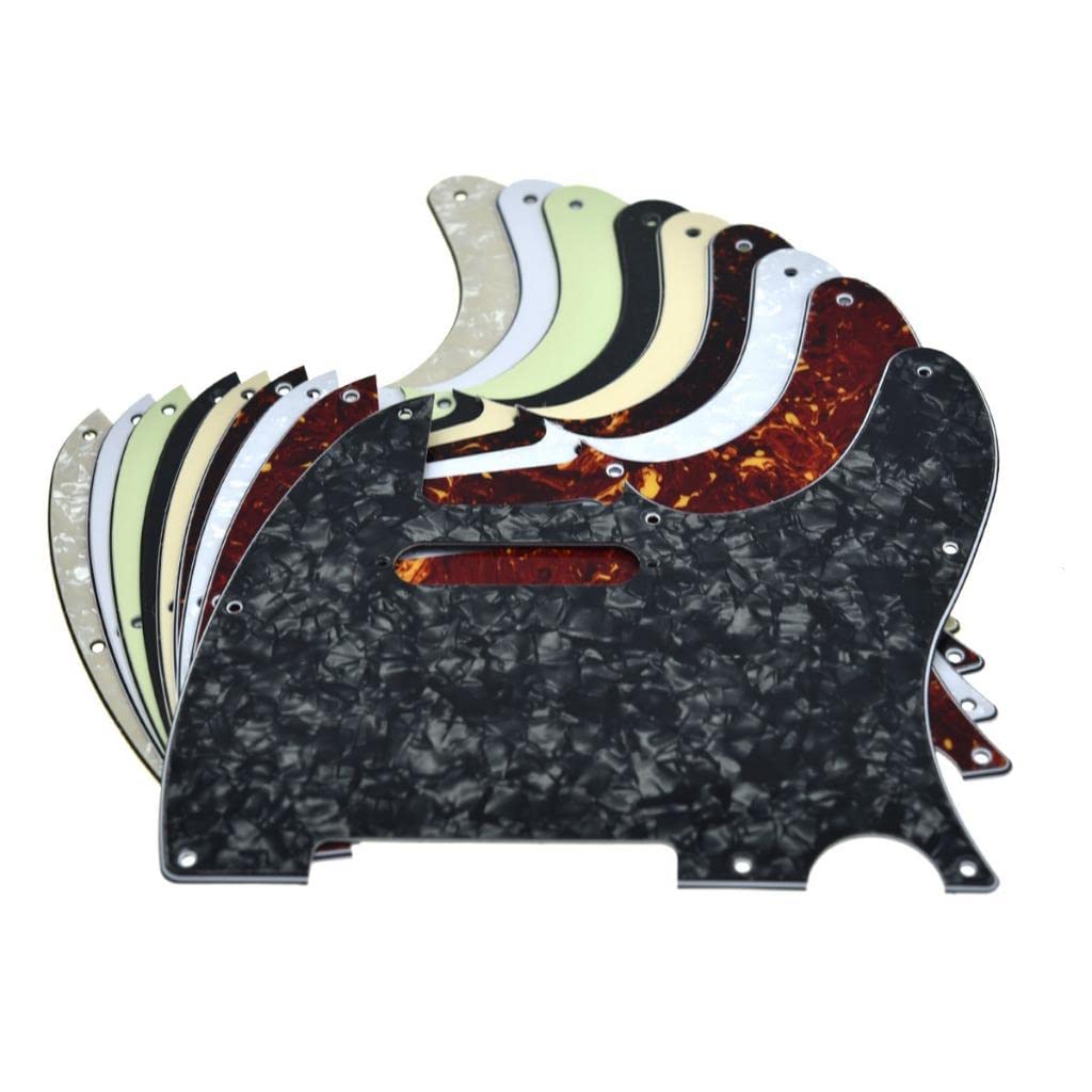Dopro 8 Hole Tele Style Guitar Pickguard TL Pick Guard with Pickup Mounting Screw Holes for Tele/Telecaster White Pearl